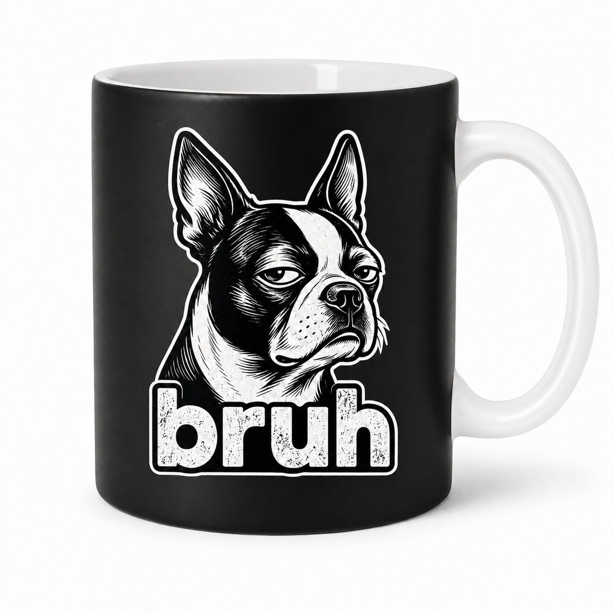 Bruh Boston Terrier Mug – Funny Dog Graphic Mug