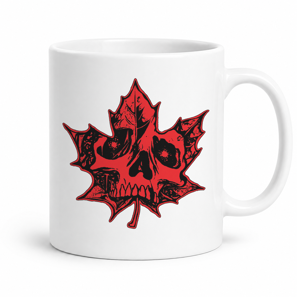 Canadian Skull Maple Leaf Graphic Mug