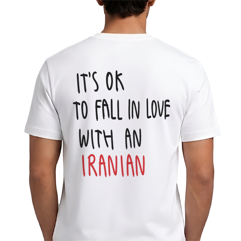 It's Ok To Fall In Love With An Iranian Back Print Graphic Tee