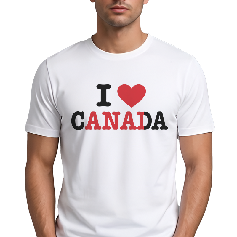 I Love Canada Graphic Tee – Bold Canadian Pride Front Print