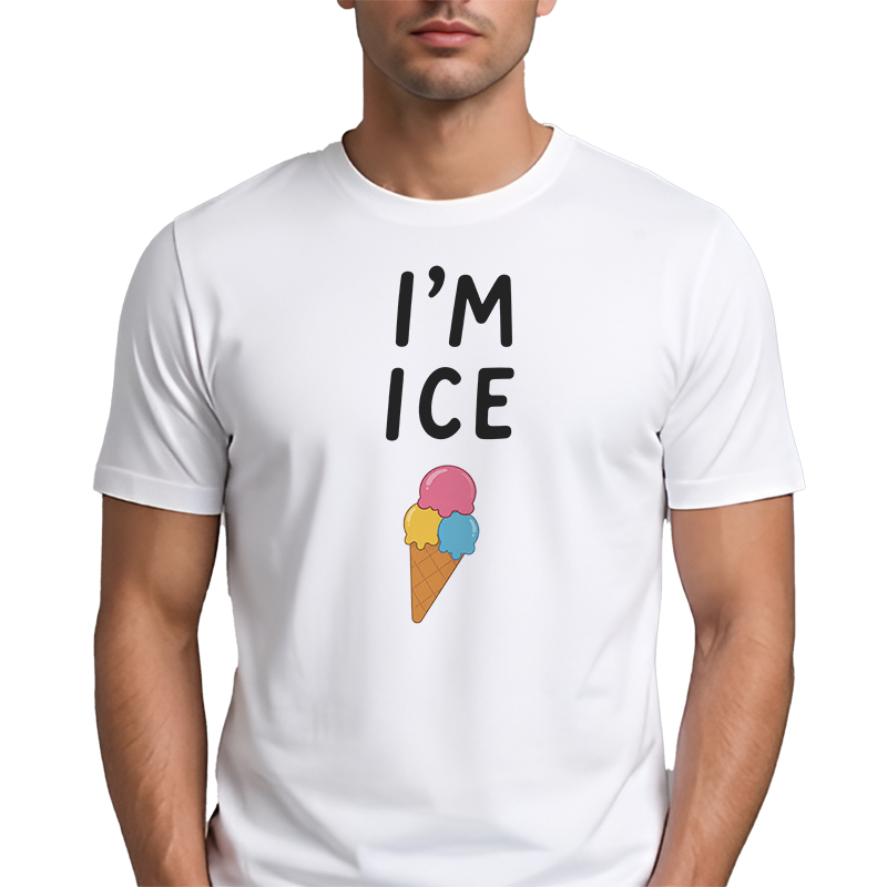 I’m ICE T-Shirt – Funny Wordplay Ice Cream Front Print Graphic Tee