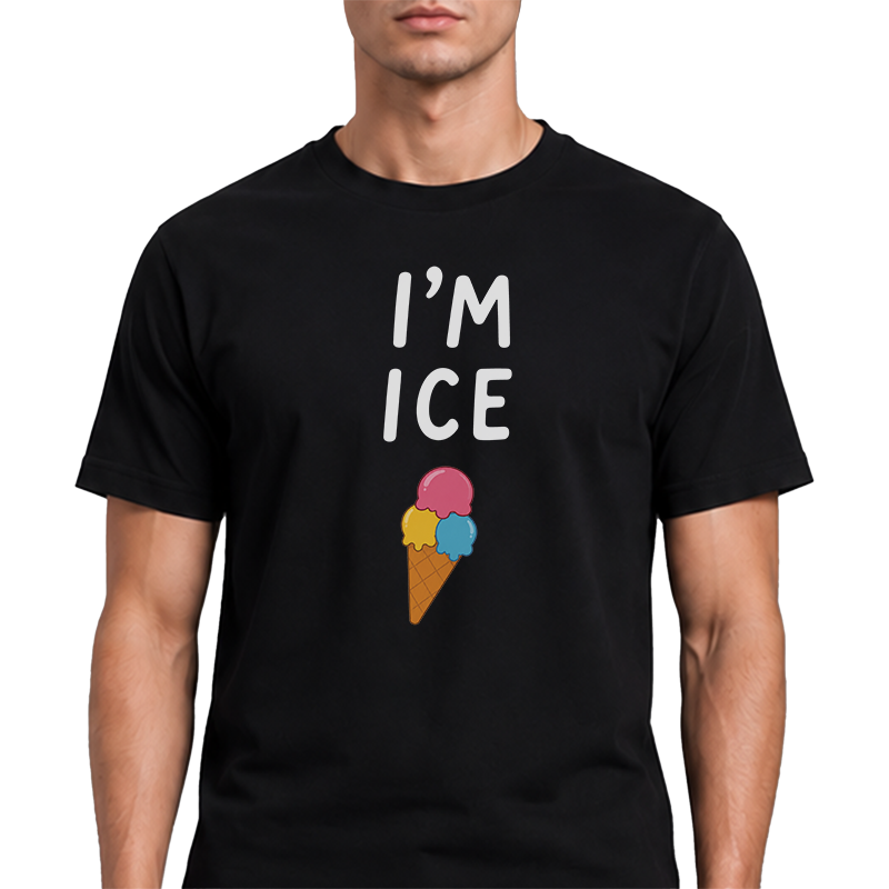 I’m ICE T-Shirt – Funny Wordplay Ice Cream Front Print Graphic Tee