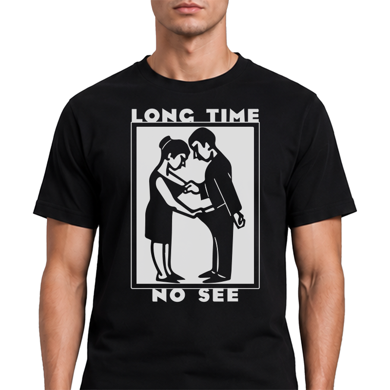 Long Time No See Graphic Tee – Funny Phone Addiction Front Print