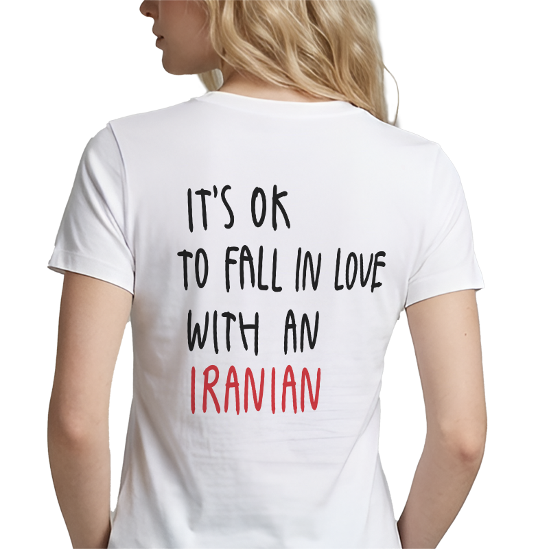 It's Ok To Fall In Love With An Iranian Back Print Graphic Tee