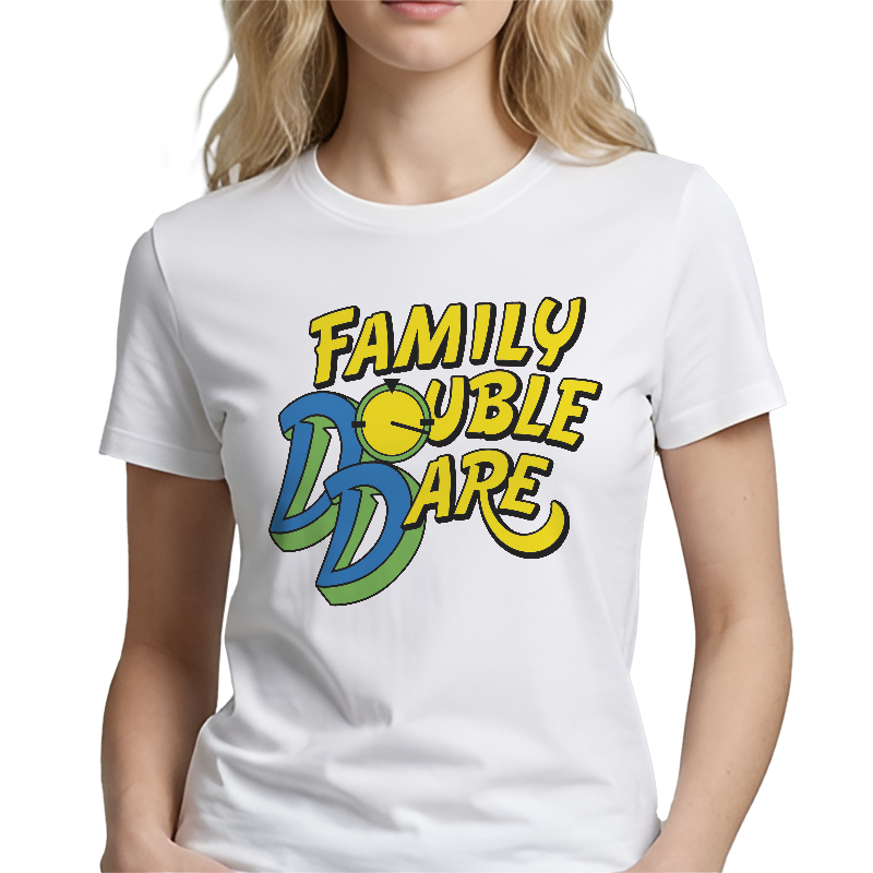 Family Double Dare Graphic Tee – Retro 90s TV Front Print