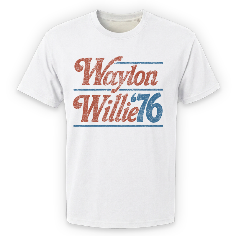Waylon & Willie '76 Graphic Tee – Outlaw Country Retro Front Print
