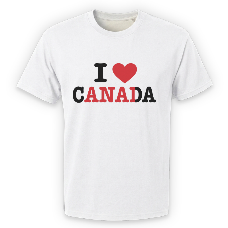 I Love Canada Graphic Tee – Bold Canadian Pride Front Print