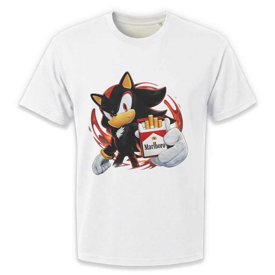 Shadow the Hedgehog Marlboro T-Shirt – Edgy Retro Gaming Graphic Tee