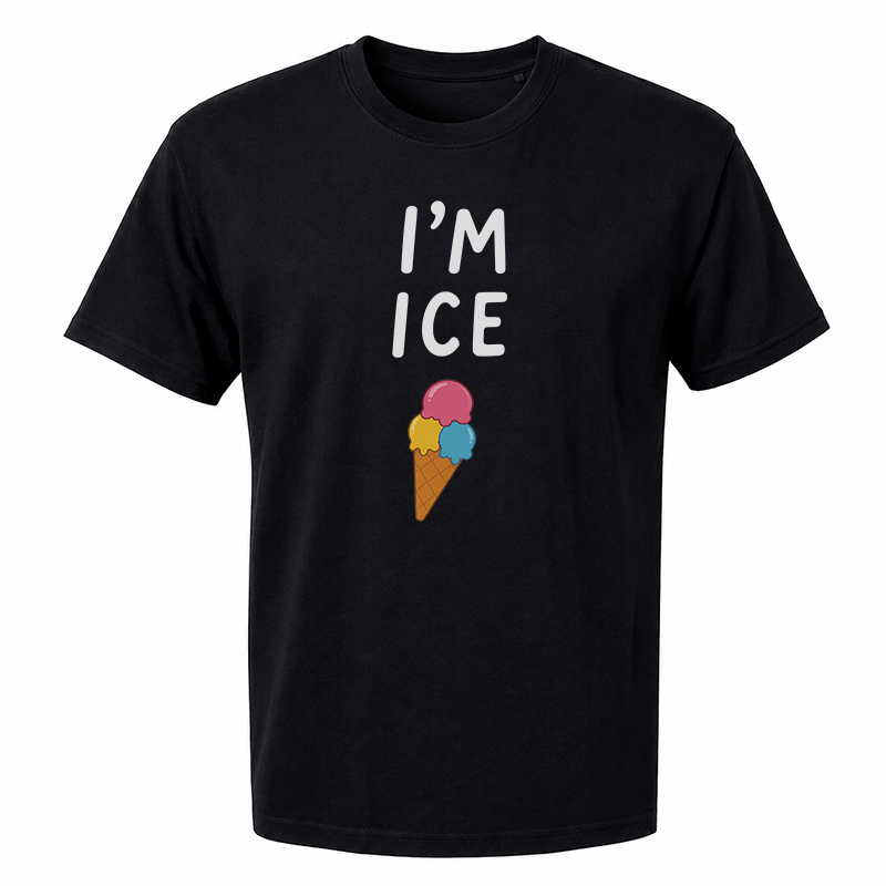I’m ICE T-Shirt – Funny Wordplay Ice Cream Front Print Graphic Tee