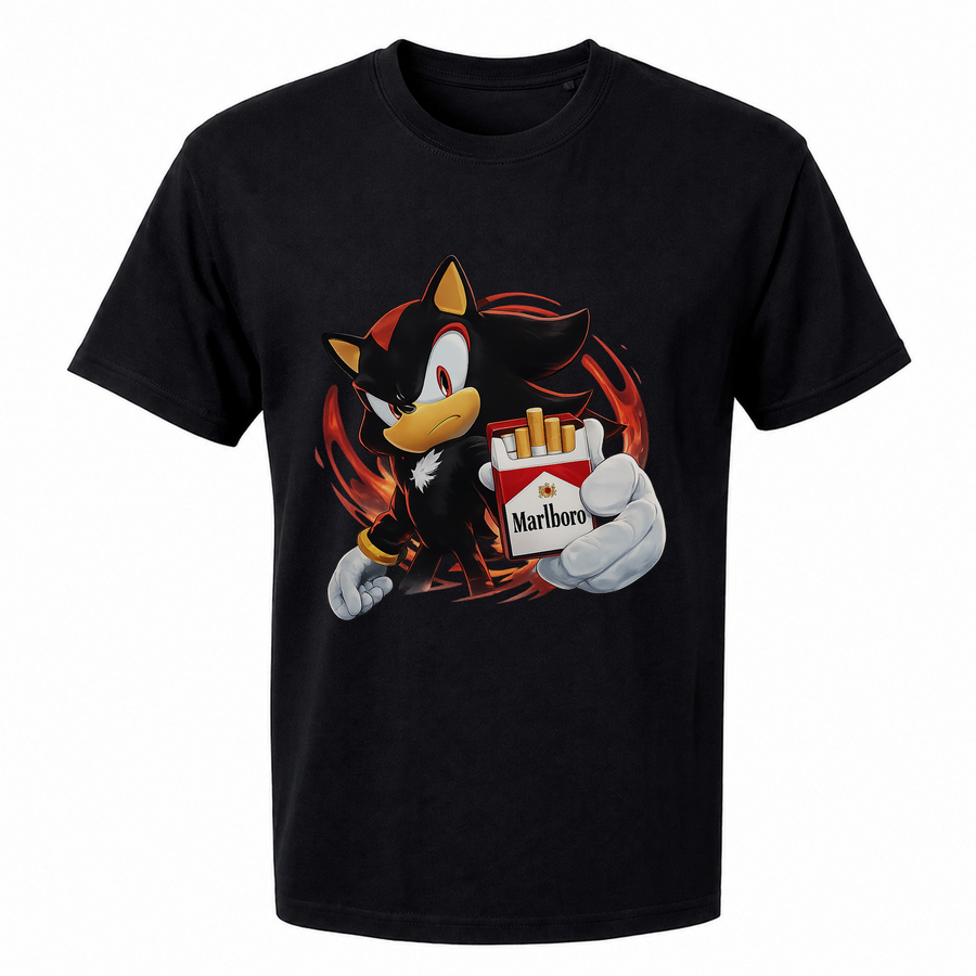 Shadow the Hedgehog Marlboro T-Shirt – Edgy Retro Gaming Graphic Tee