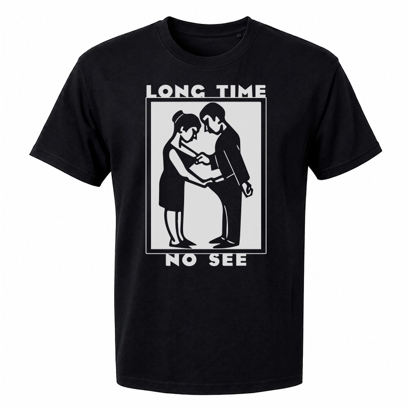 Long Time No See Graphic Tee – Funny Phone Addiction Front Print