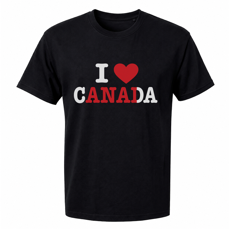 I Love Canada Graphic Tee – Bold Canadian Pride Front Print