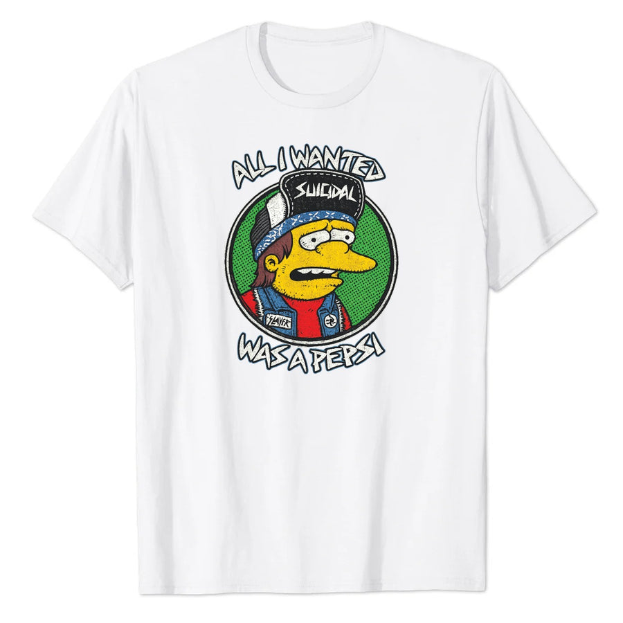 All I Wanted Was a Pepsi Funny Cartoon Punk Graphic Tee