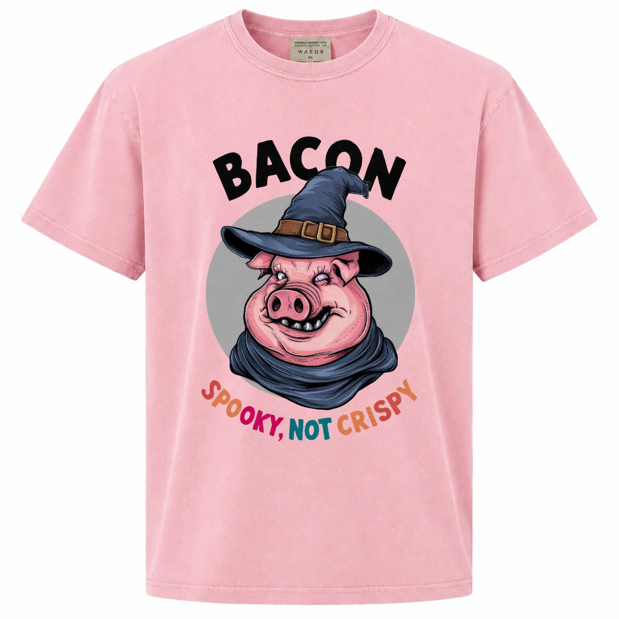 Bacon Spooky, Not Crispy Funny Pig Halloween Graphic T-Shirt