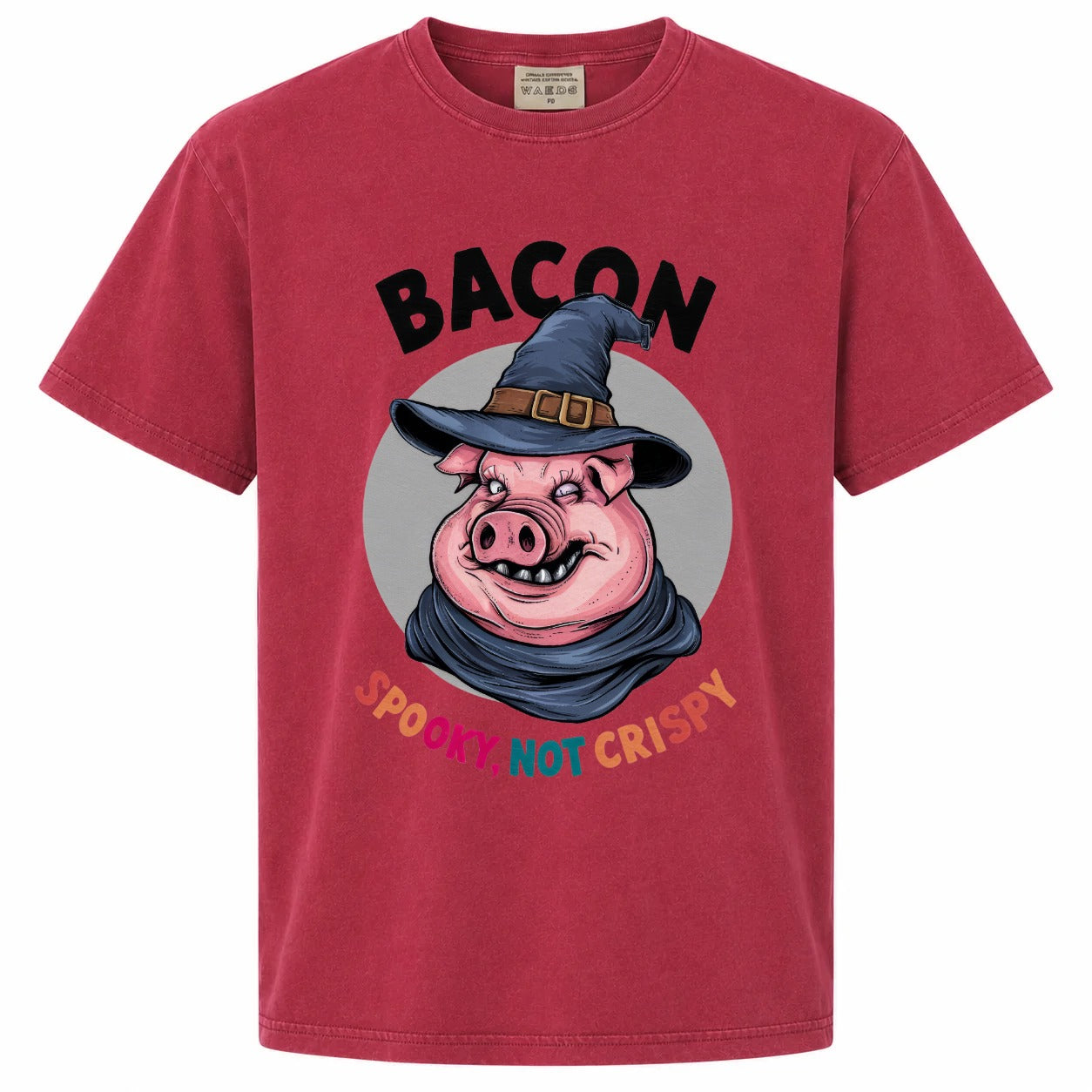 Bacon Spooky, Not Crispy Funny Pig Halloween Graphic T-Shirt