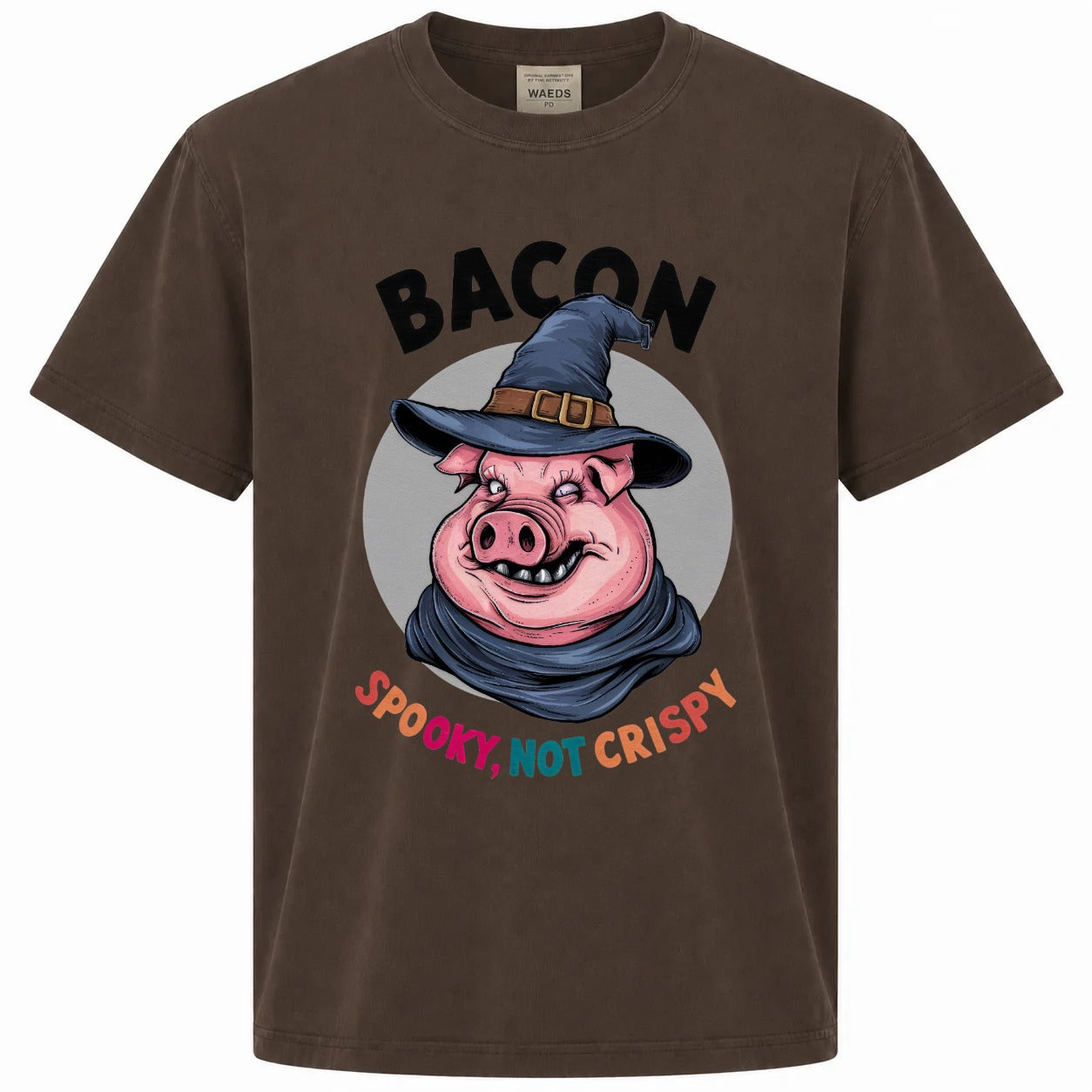 Bacon Spooky, Not Crispy Funny Pig Halloween Graphic T-Shirt