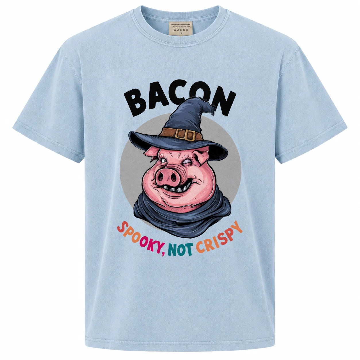 Bacon Spooky, Not Crispy Funny Pig Halloween Graphic T-Shirt