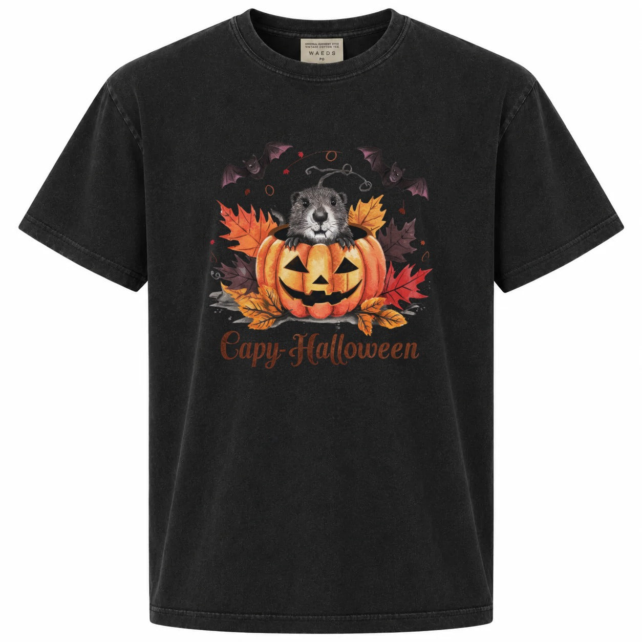Capy-Halloween Cute Capybara Pumpkin Graphic T-Shirt