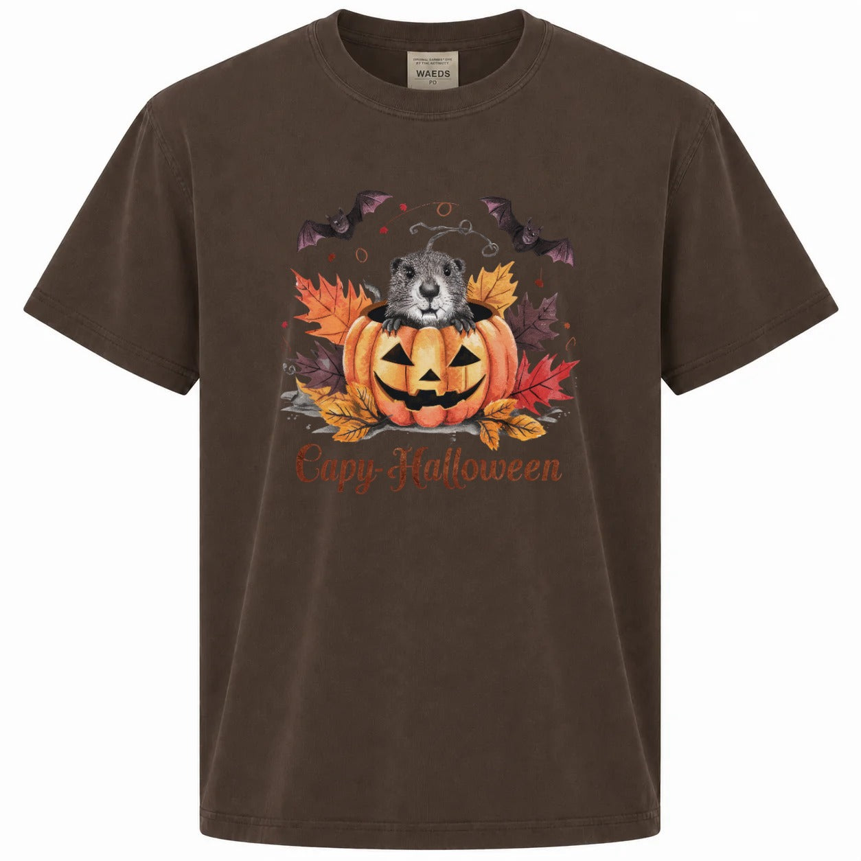 Capy-Halloween Cute Capybara Pumpkin Graphic T-Shirt