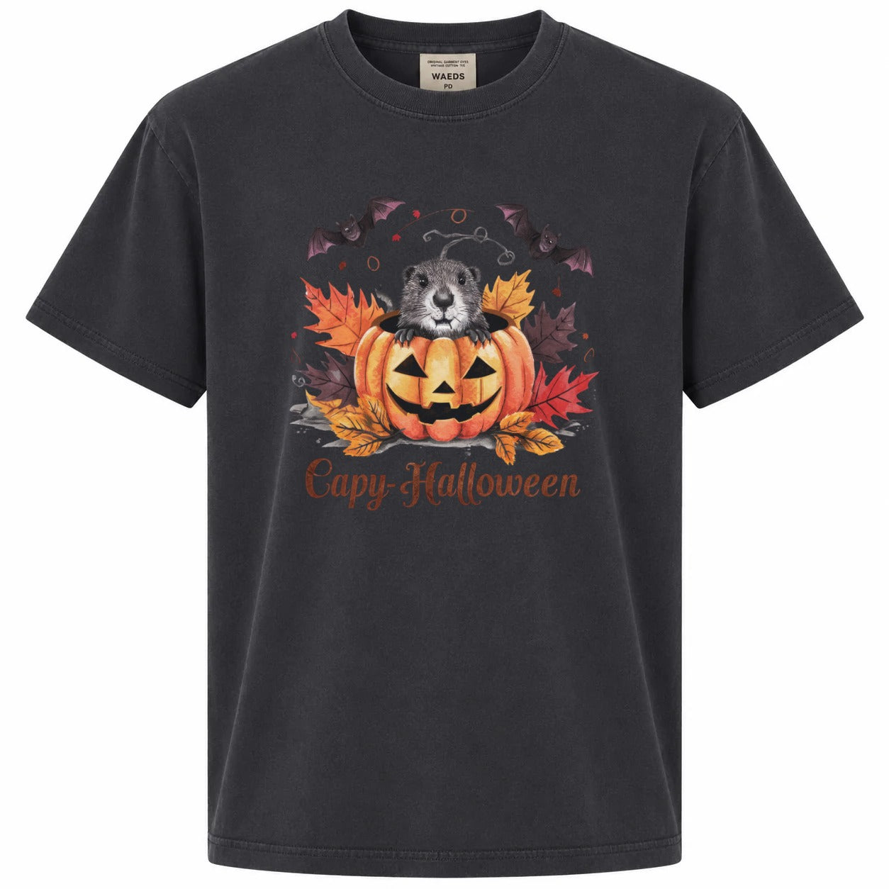 Capy-Halloween Cute Capybara Pumpkin Graphic T-Shirt