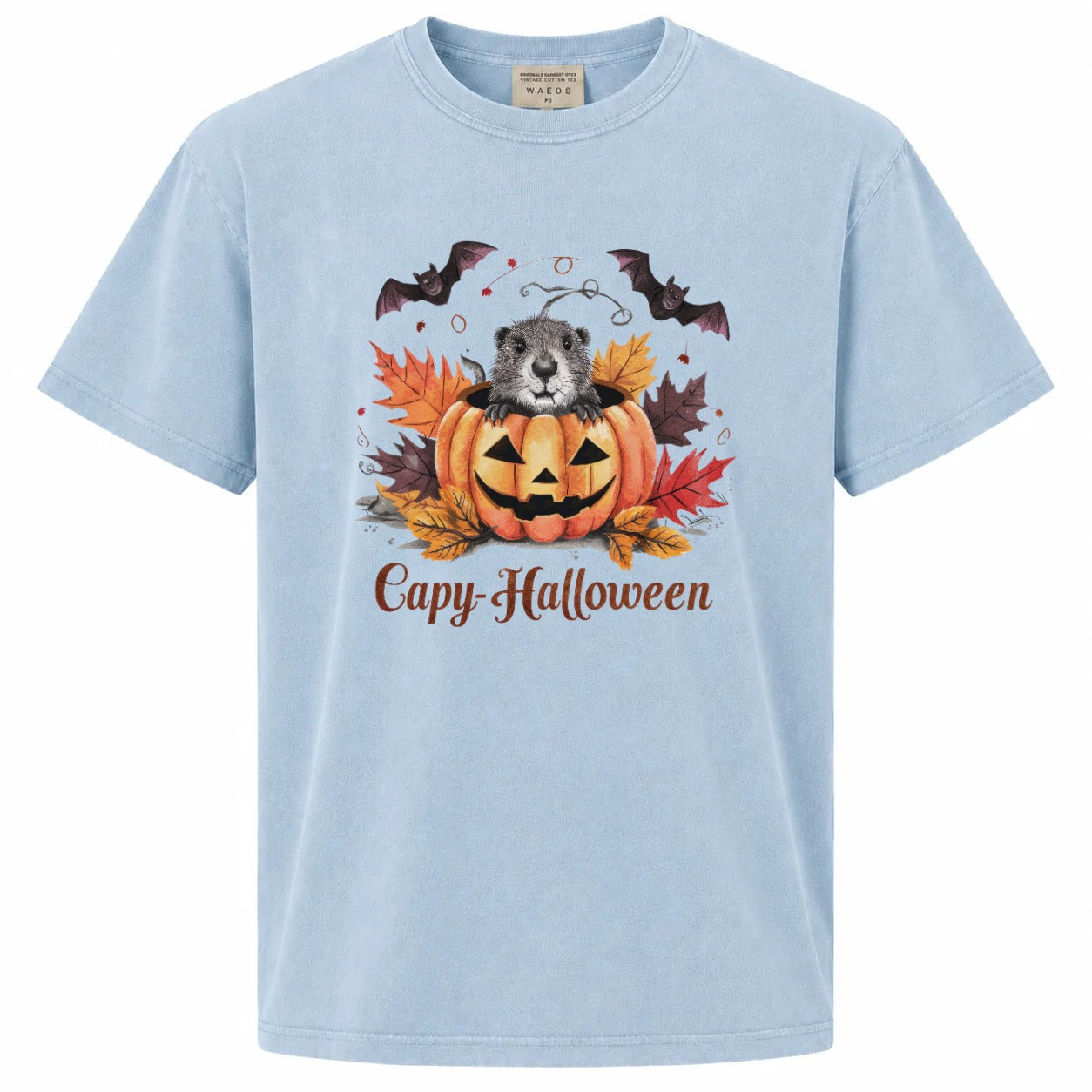 Capy-Halloween Cute Capybara Pumpkin Graphic T-Shirt