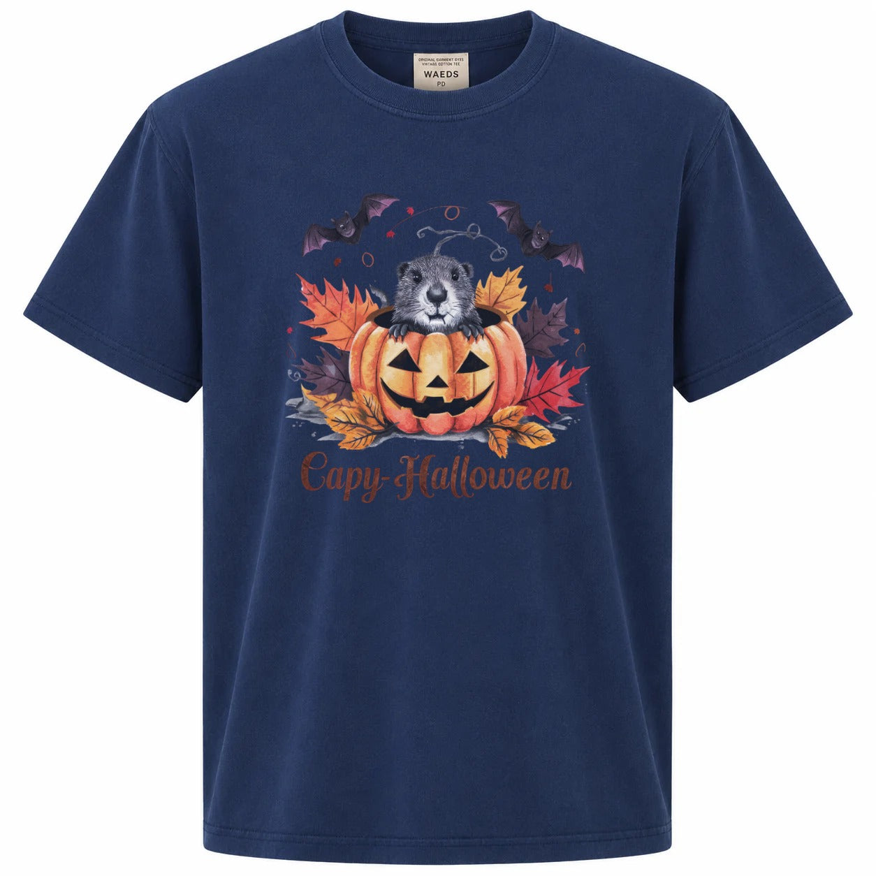 Capy-Halloween Cute Capybara Pumpkin Graphic T-Shirt