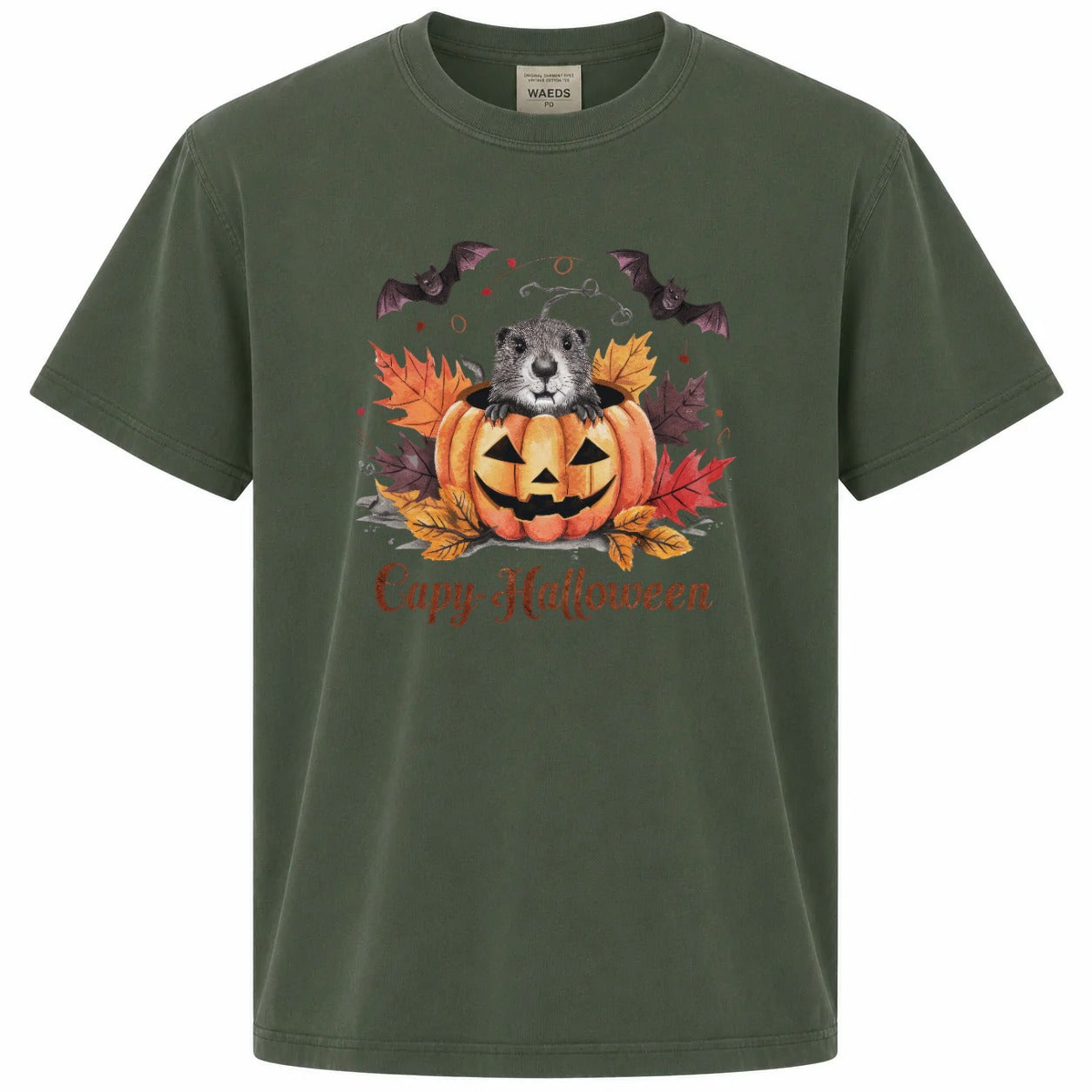 Capy-Halloween Cute Capybara Pumpkin Graphic T-Shirt