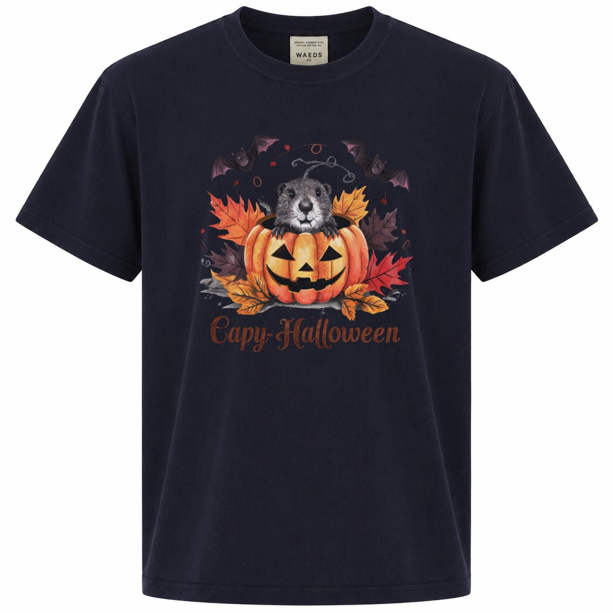 Capy-Halloween Cute Capybara Pumpkin Graphic T-Shirt
