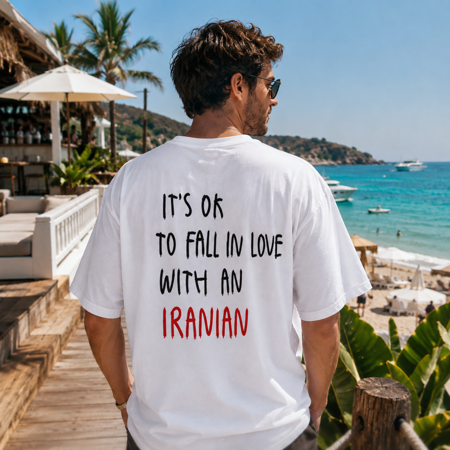 It's Ok To Fall In Love With An Iranian Back Print Graphic Tee