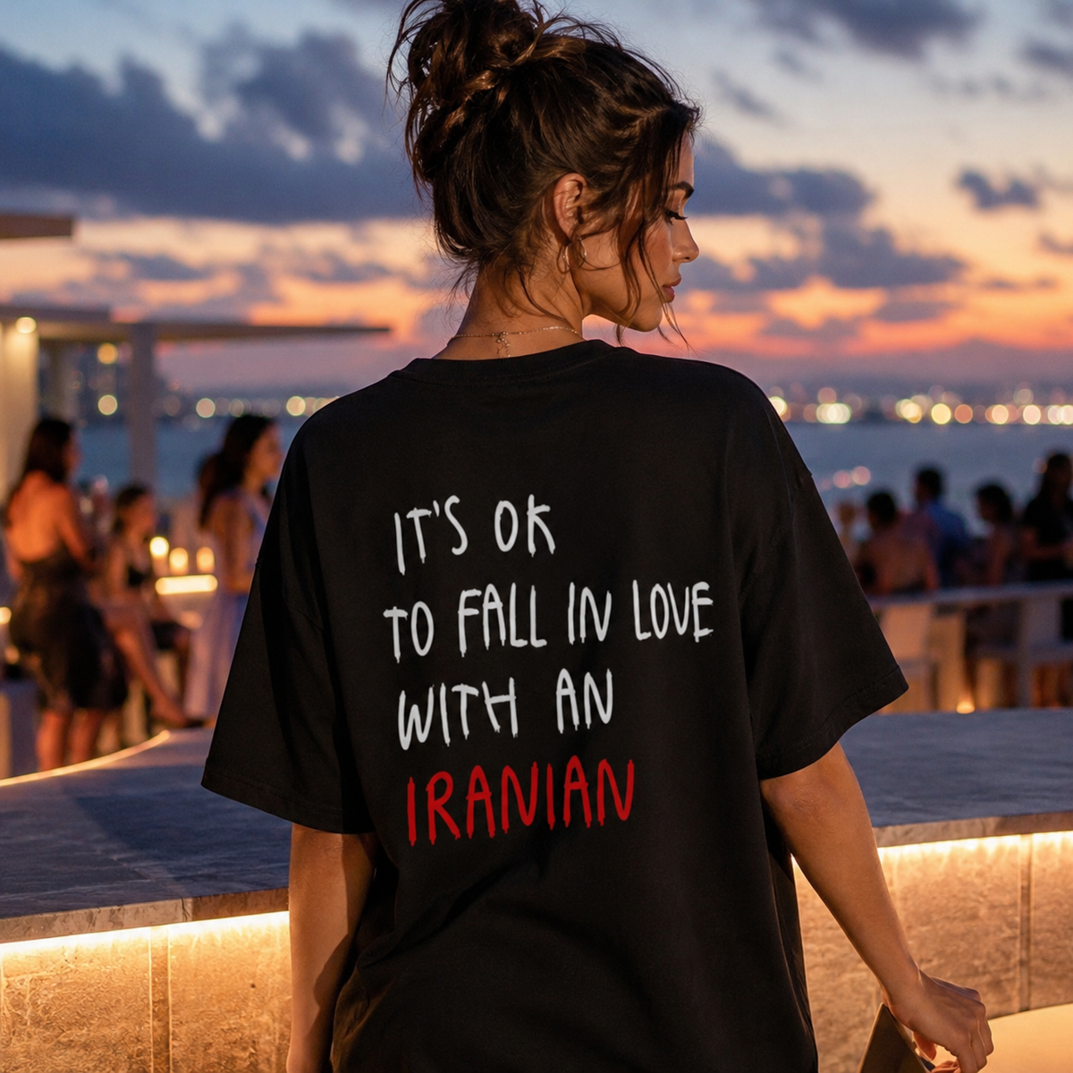 It's Ok To Fall In Love With An Iranian Back Print Graphic Tee