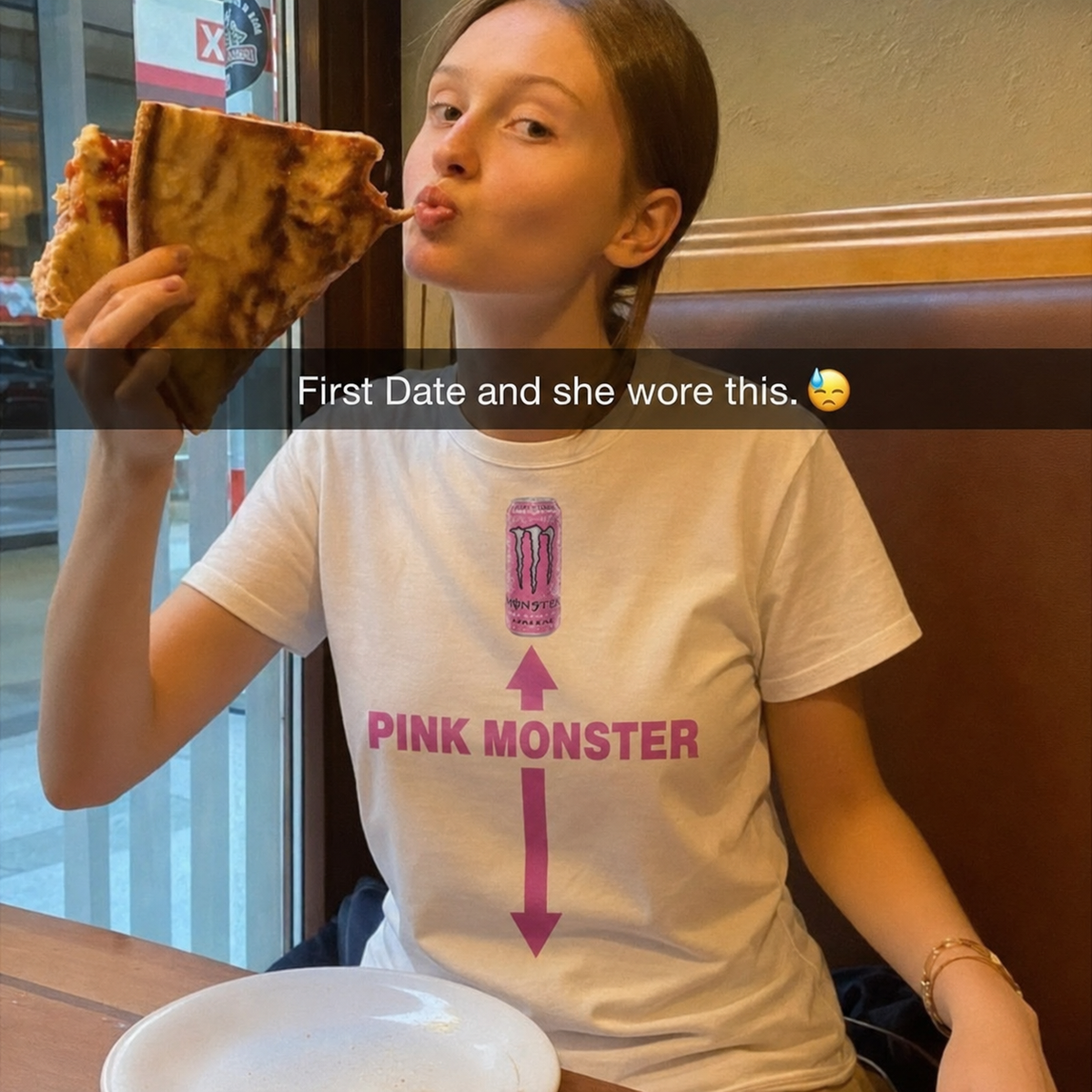 Pink Monster T-Shirt – Funny Energy Drink Front Print Graphic Tee
