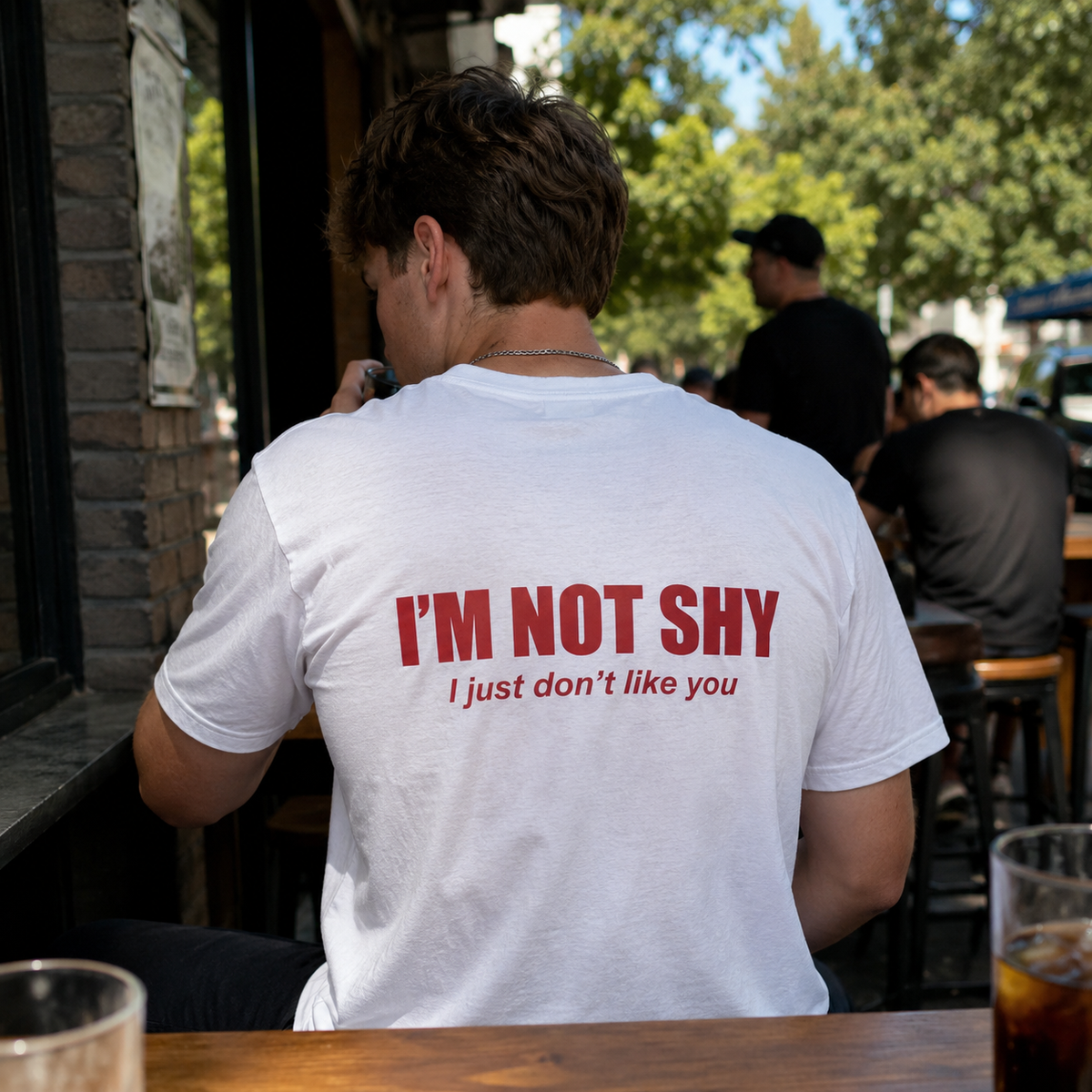 I'm Not Shy I Just Don't Like You Back Print Graphic Tee