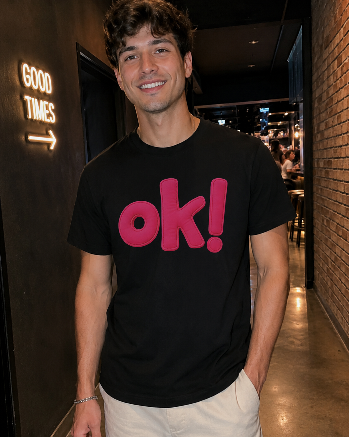 Ok! Graphic Tee – Funny Y2K Front Print