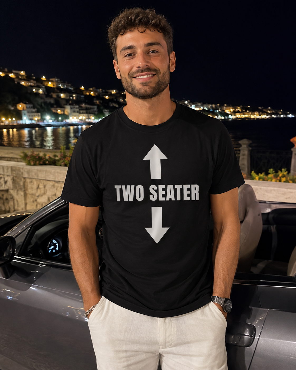 Two Seater Graphic Tee – Funny Cheeky Front Print