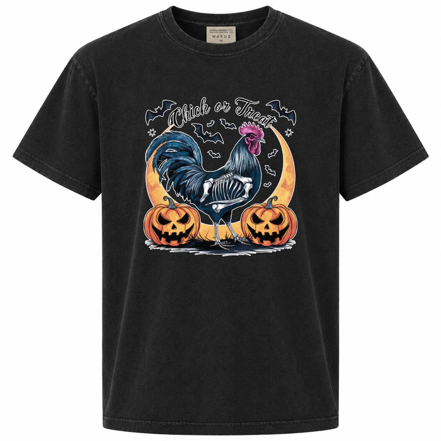 Chick or Treat Rooster Halloween Graphic T-Shirt
