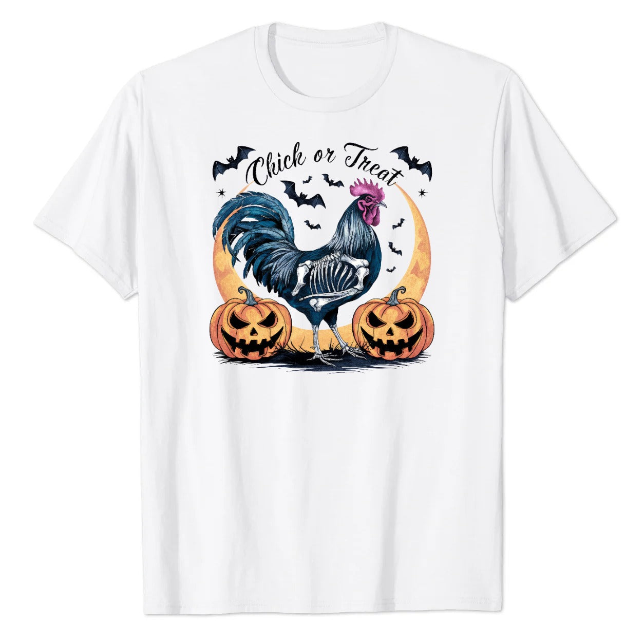 Chick or Treat Rooster Halloween Graphic T-Shirt