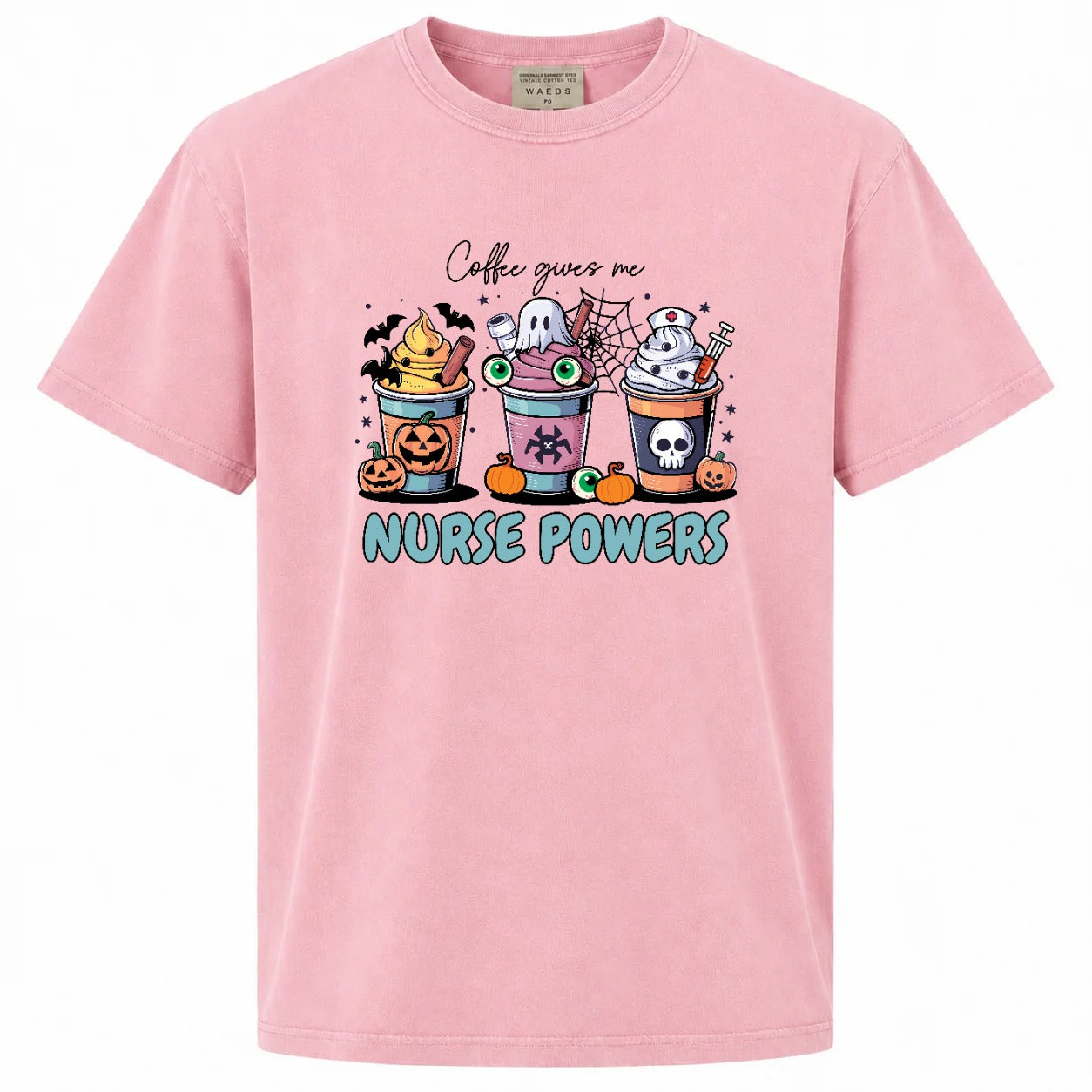 Coffee Gives Me Nurse Powers Halloween Graphic Tee