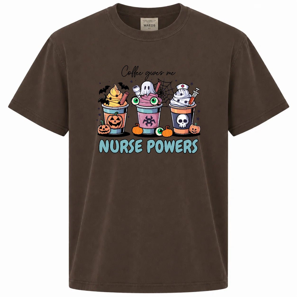 Coffee Gives Me Nurse Powers Halloween Graphic Tee