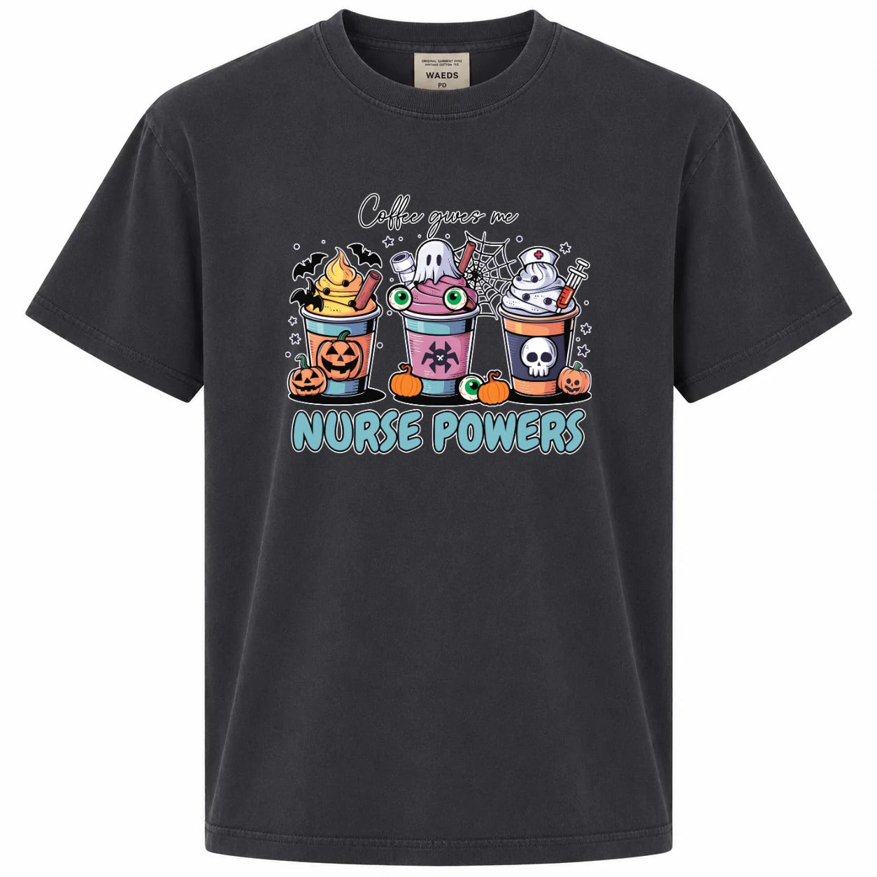 Coffee Gives Me Nurse Powers Halloween Graphic Tee