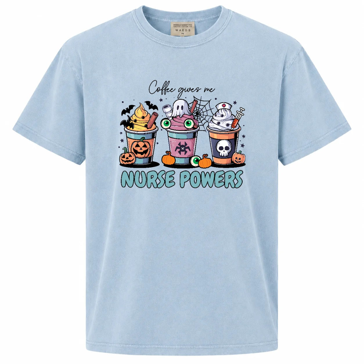 Coffee Gives Me Nurse Powers Halloween Graphic Tee