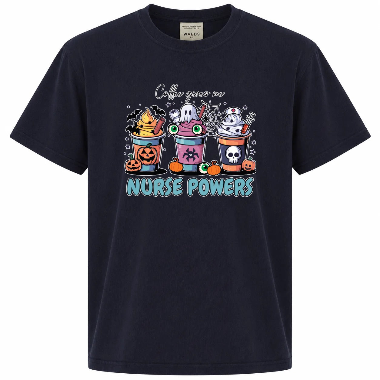 Coffee Gives Me Nurse Powers Halloween Graphic Tee