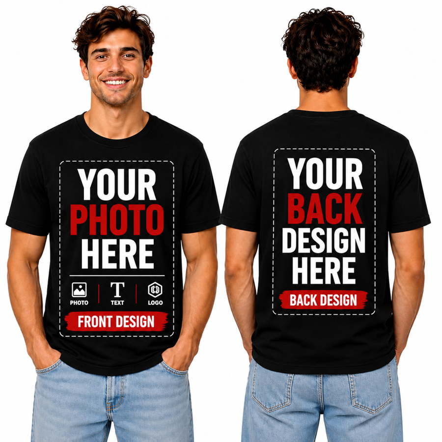 Custom Photo & Text T-Shirt – Print Your Own Design