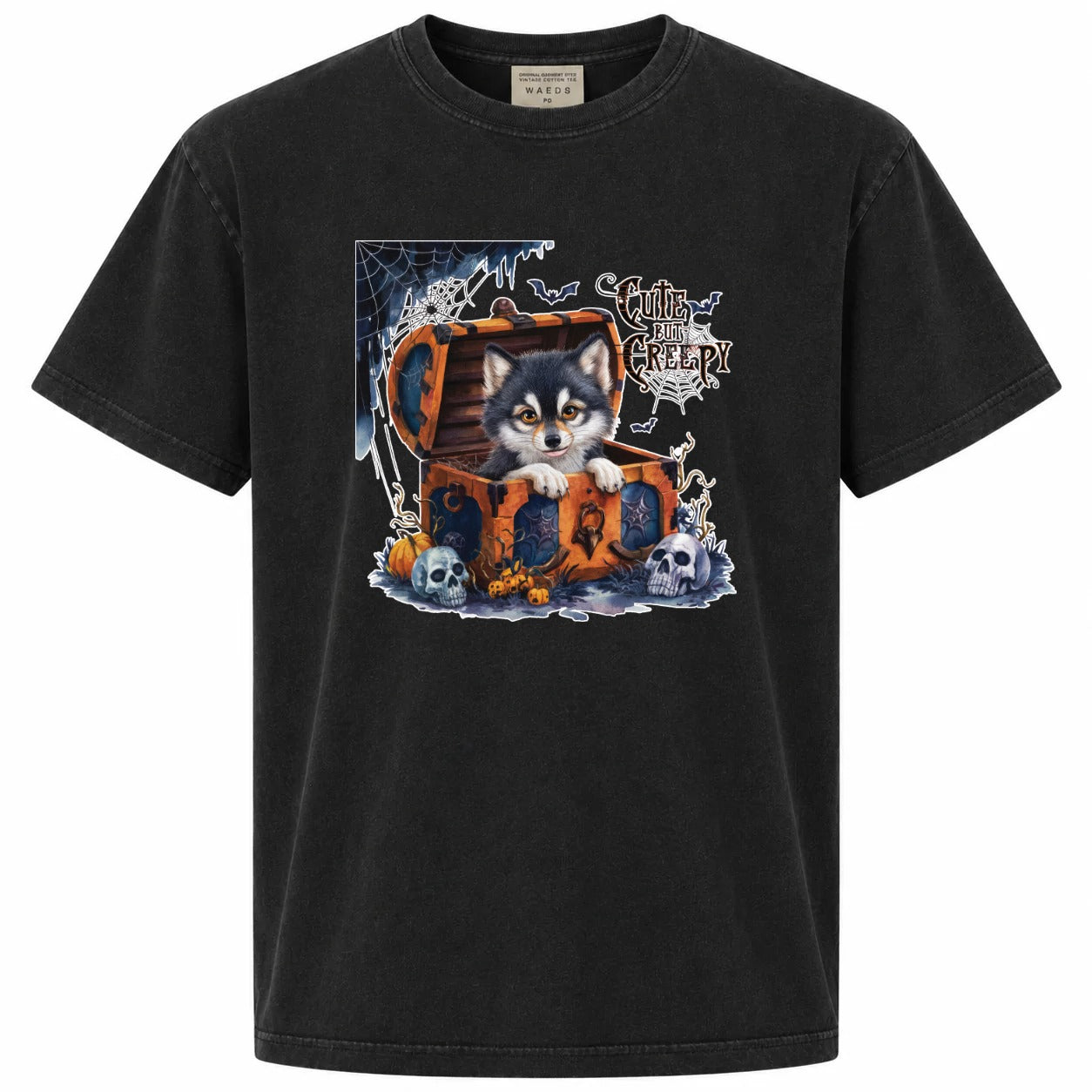 Cute But Creepy Husky Halloween Graphic T-Shirt
