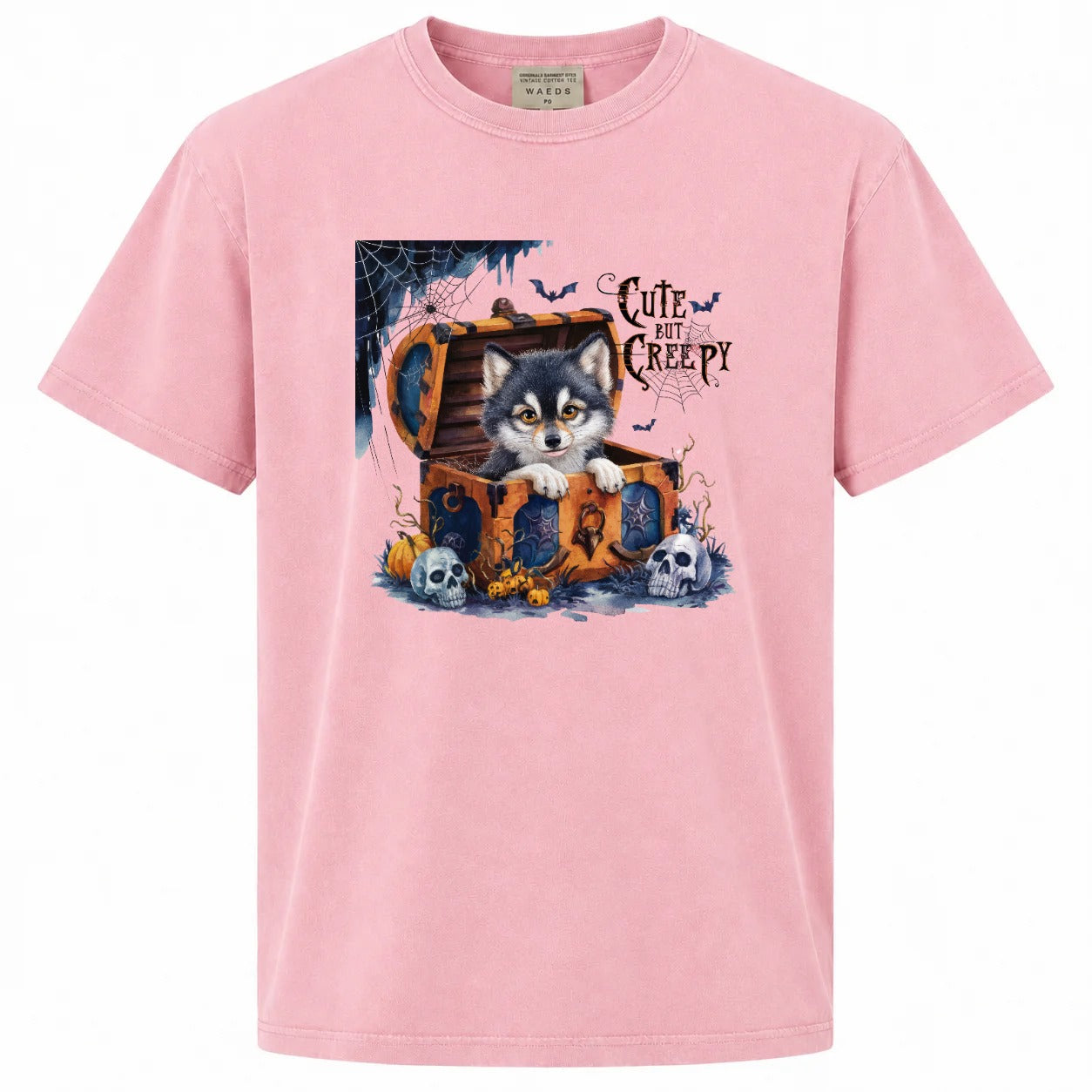 Cute But Creepy Husky Halloween Graphic T-Shirt