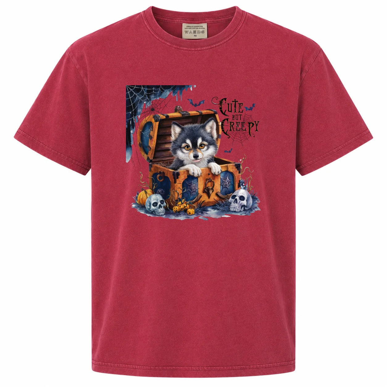 Cute But Creepy Husky Halloween Graphic T-Shirt