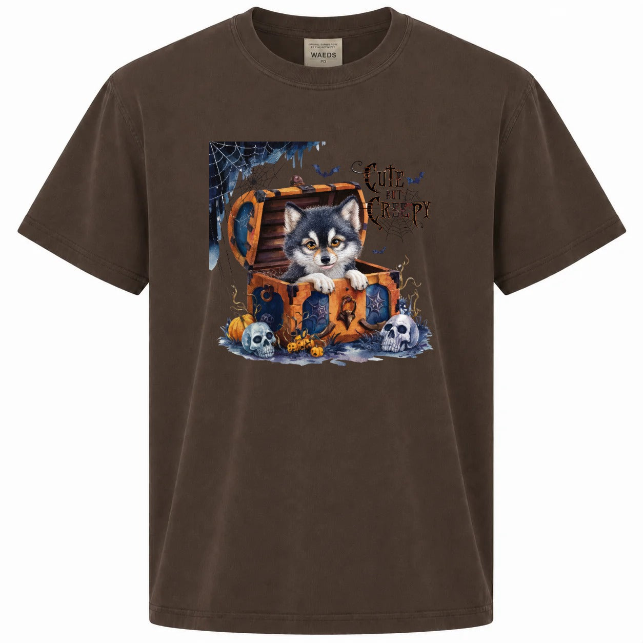Cute But Creepy Husky Halloween Graphic T-Shirt