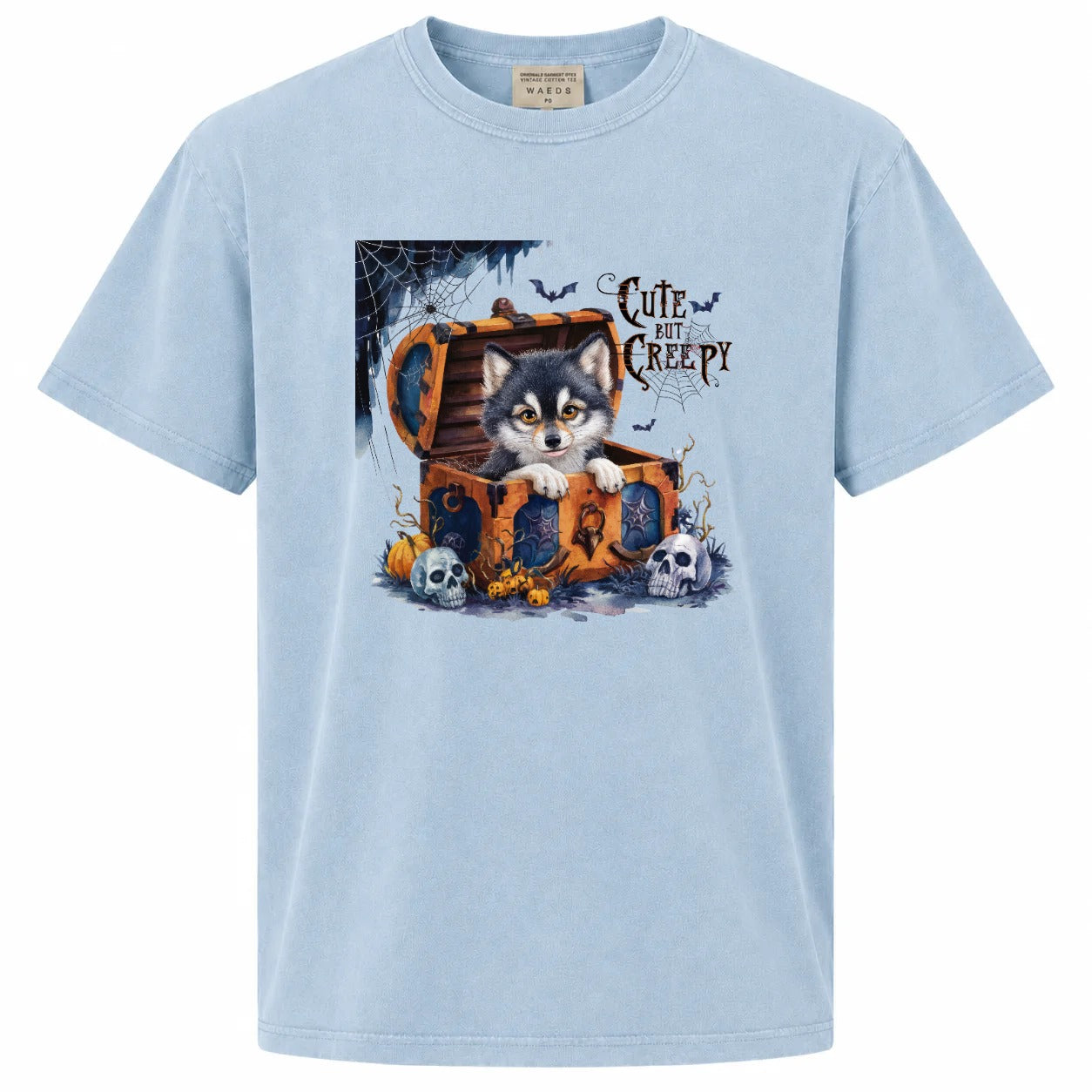Cute But Creepy Husky Halloween Graphic T-Shirt