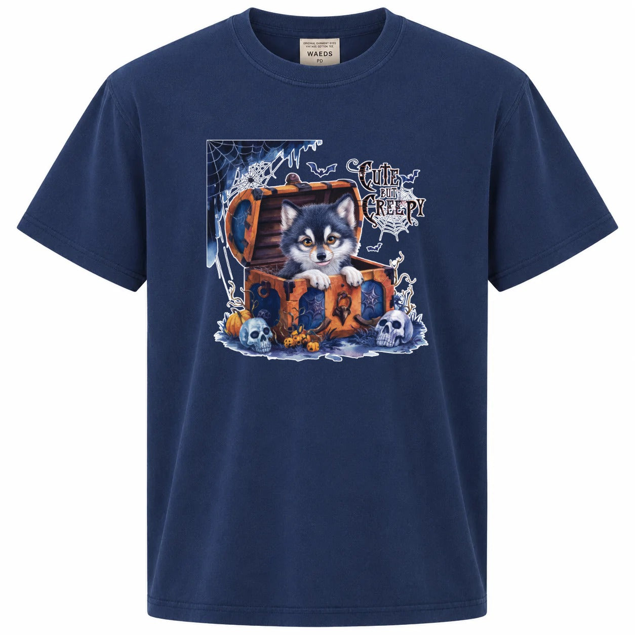 Cute But Creepy Husky Halloween Graphic T-Shirt