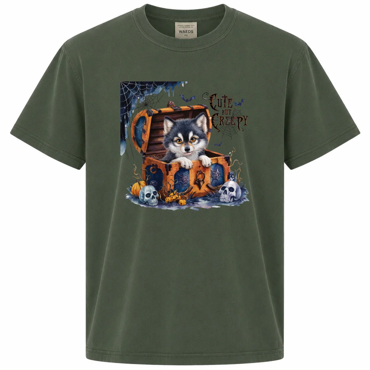 Cute But Creepy Husky Halloween Graphic T-Shirt