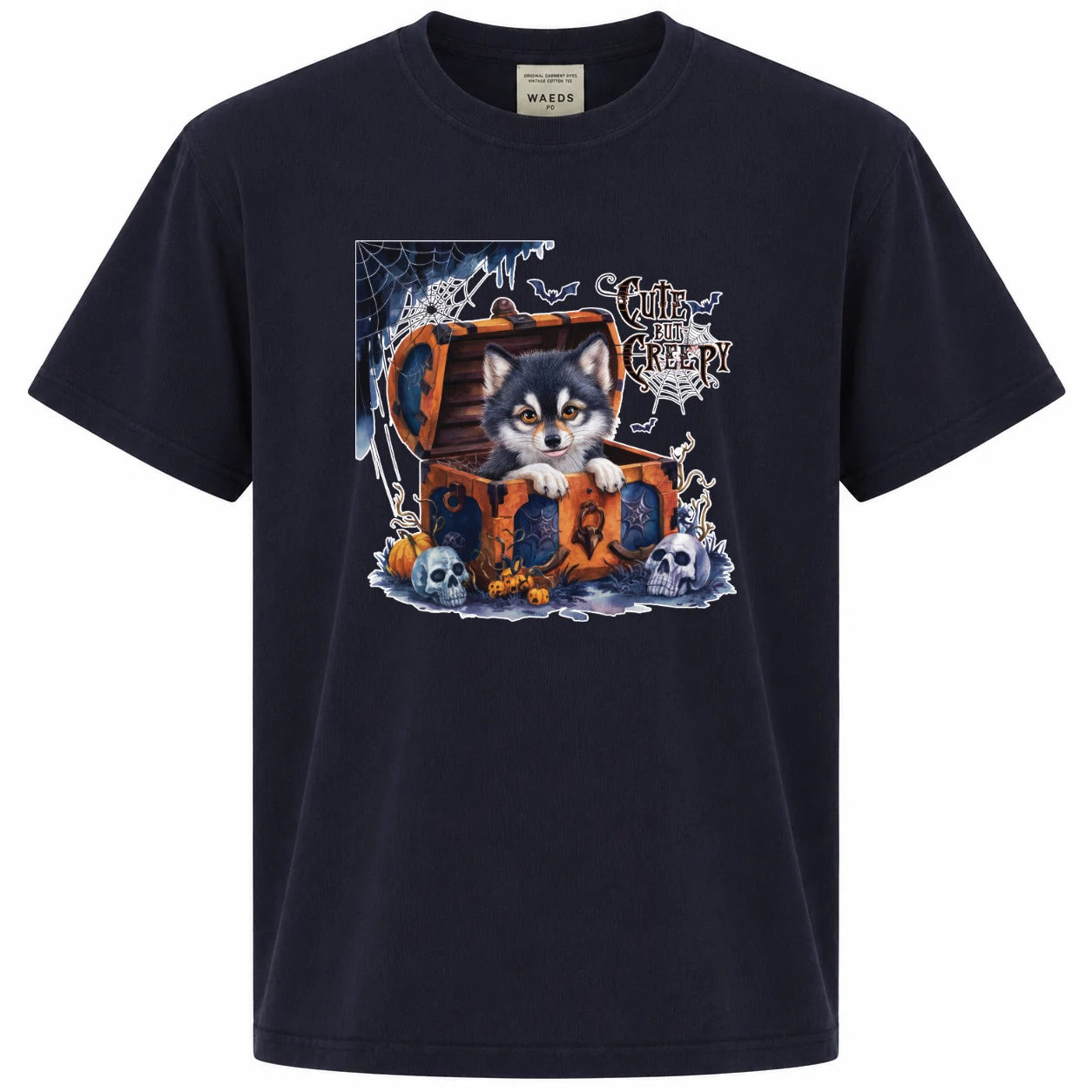 Cute But Creepy Husky Halloween Graphic T-Shirt